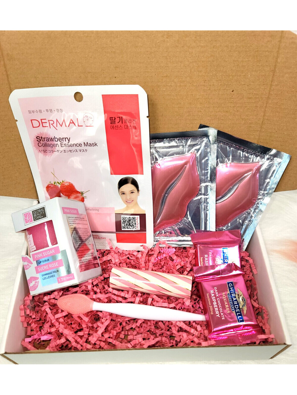 Teen Gift Box Self-Care Basket with Face Masks, Lip Care